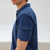 Short Modern Pocket Polo Blue