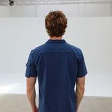 Short Modern Pocket Polo Blue