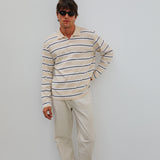 Stripes Polo Sweater Beige & White