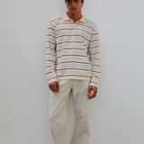 Stripes Polo Sweater Beige & White