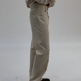 Retro Comfy Buttons Pants Beige
