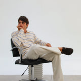 Stripes Polo Sweater Beige & White