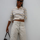 Stripes Polo Sweater Beige