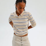 Stripes Polo Sweater Beige