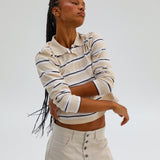 Stripes Polo Sweater Beige