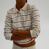 Stripes Polo Sweater Beige