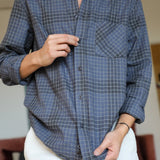 Square Shirt Blue And Grey