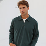 Zip Polo Dark Green