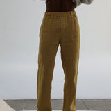 Comfy Linen Pants Mustard
