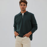 Zip Polo Dark Green