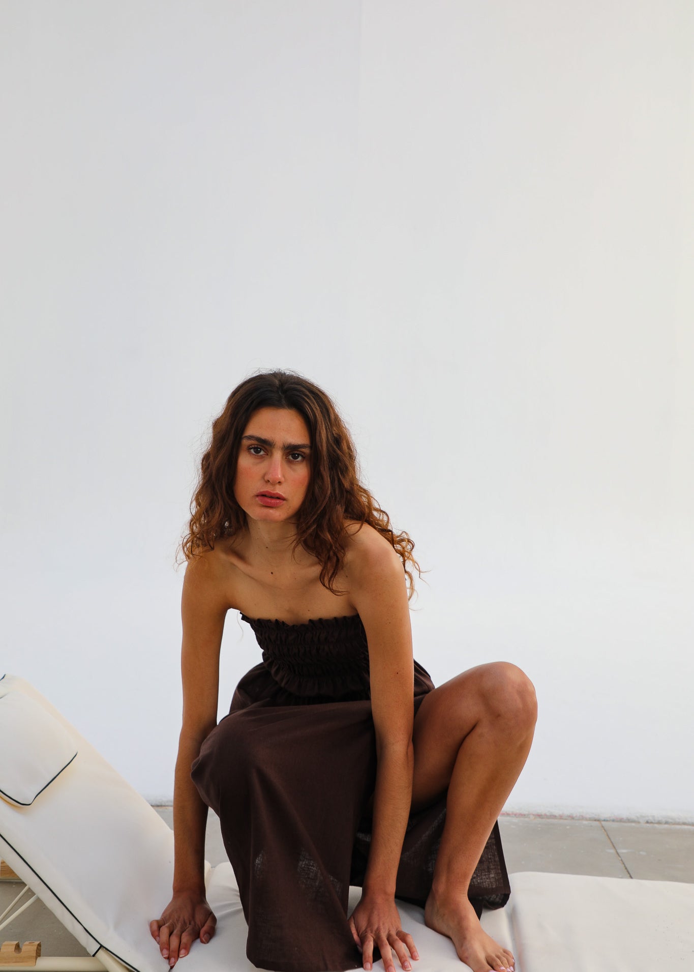 Comfy Linen Dress Brown