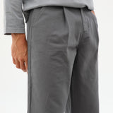 Crossed Pleated Pants Dark Grey