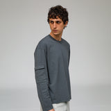 Long Trendy Side Pocket T-Shirt Petrol