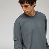 Long Trendy Side Pocket T-Shirt Petrol