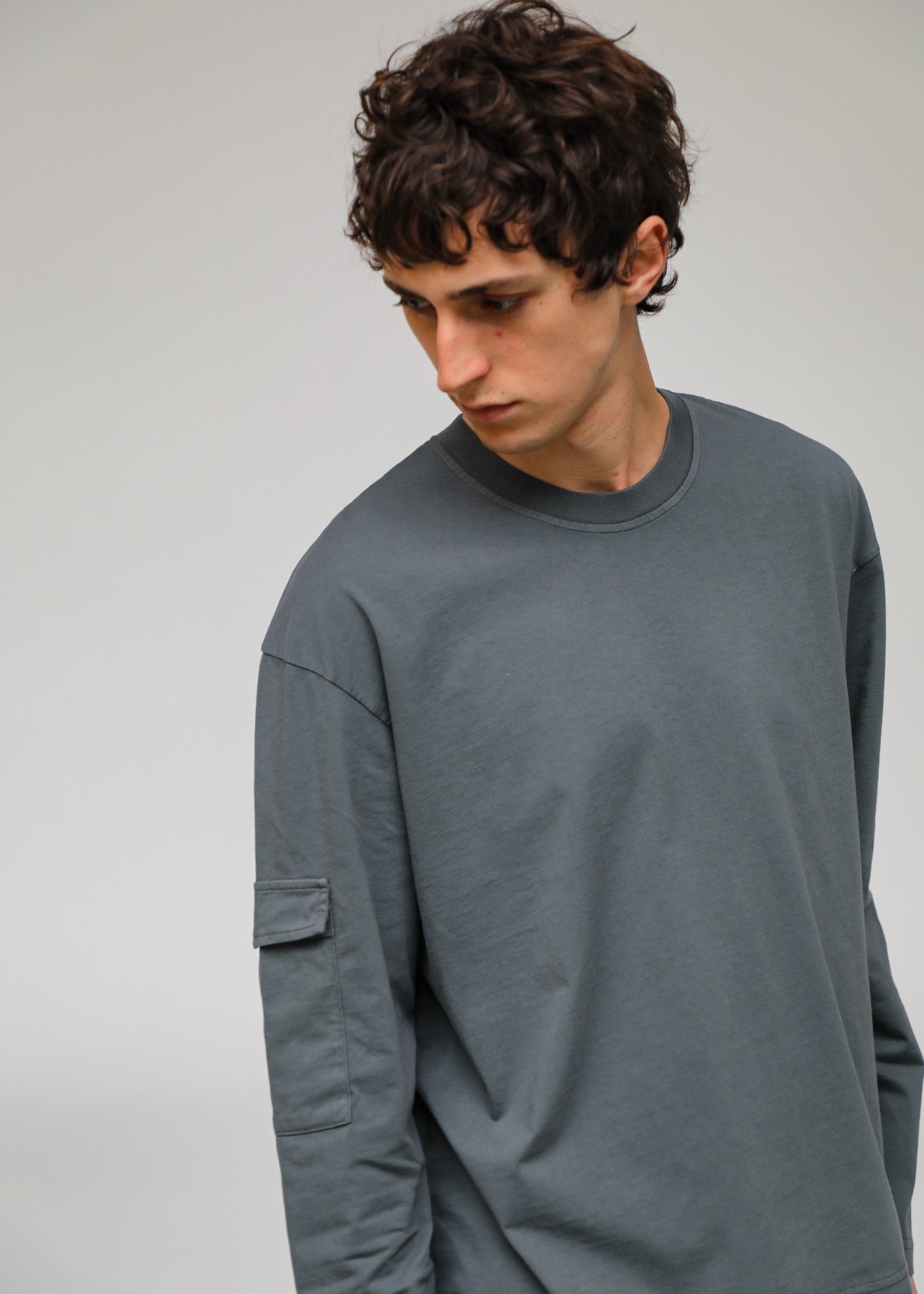 Long Modern Trendy Side Pocket T-Shirt Petrol