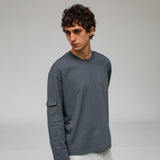 Long Trendy Side Pocket T-Shirt Petrol