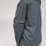 Long Trendy Side Pocket T-Shirt Petrol