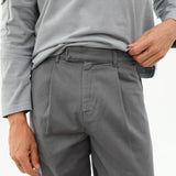 Crossed Pleated Pants Dark Grey