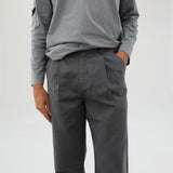 Crossed Pleated Pants Dark Grey