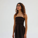 Comfy Linen Dress Brown