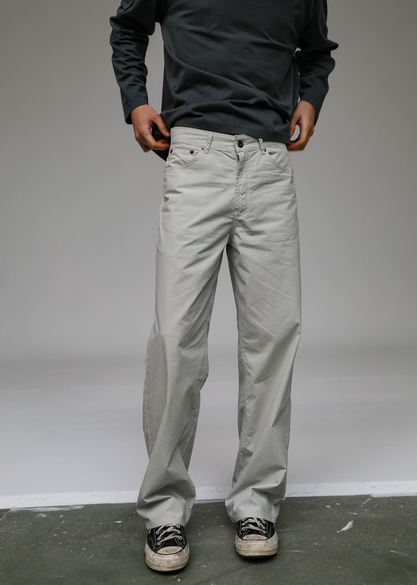 Lightweight Wide Leg Pants Beige
