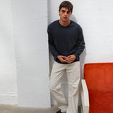 Modern Long Trendy T-Shirt Dark Navy