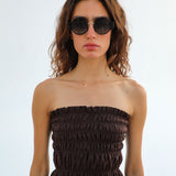 Comfy Linen Dress Brown