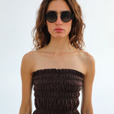 Comfy Linen Dress Brown