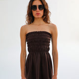 Comfy Linen Dress Brown