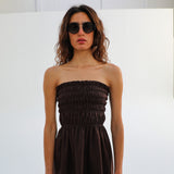 Comfy Linen Dress Brown