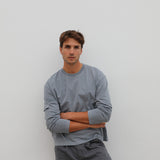 Long Pocket Modern Trendy T-Shirt Grey