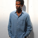 Linen Shirt Denim Stripes