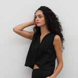 Diplomatic Stripes Vest Black & Grey