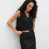 Diplomatic Stripes Vest Black & Grey