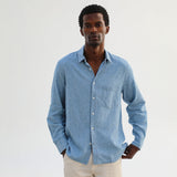 Linen Shirt Denim Stripes