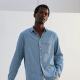 Linen Shirt Denim Stripes