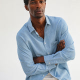 Linen Shirt Denim Stripes