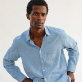 Linen Shirt Denim Stripes