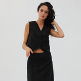 Diplomatic Stripes Vest Black & Grey