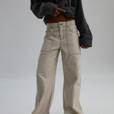 Seams Pocket Pants Beige