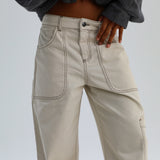 Seams Pocket Pants Beige