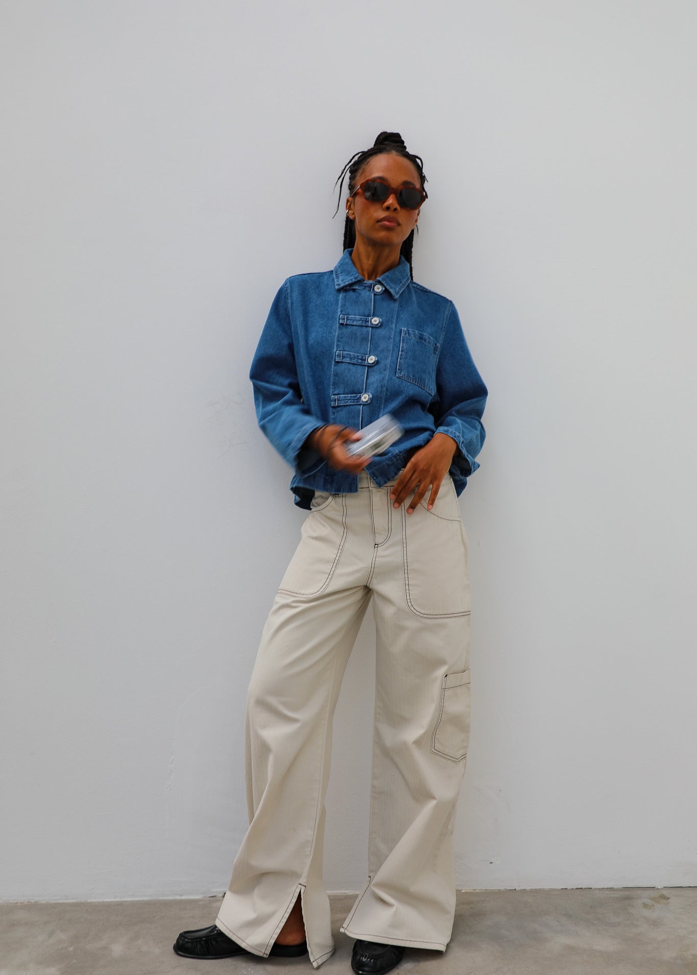 Seams Pocket Pants Beige