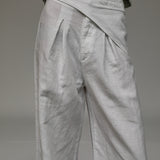 Linen Wrap Pants White