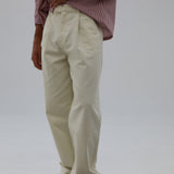 Low Waist Retro Linen Pants Beige