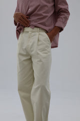 Crossed Pleated Pants Natural