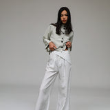 Linen Wrap Pants White