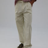 Crossed Pleated Pants Natural