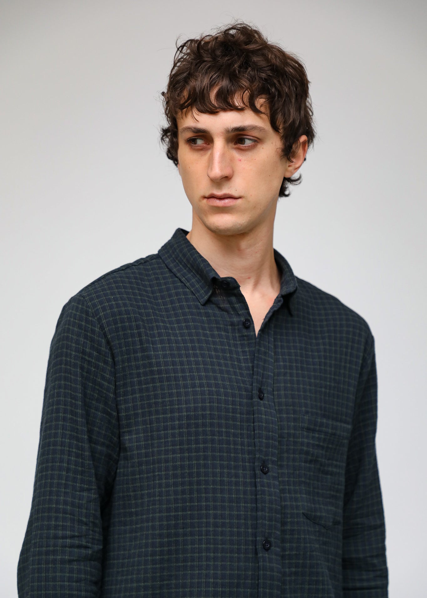 Square Shirt Navy & Green