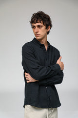 Square Shirt Navy & Green