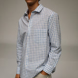 Square Shirt White & Blue